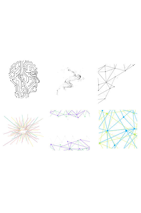 商务几何科技结构大脑图案【AI素材】