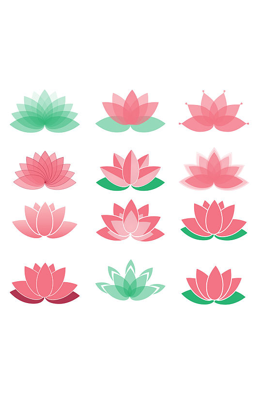 粉色莲花花朵素材-众图网