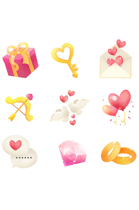 恋爱情人节图标素材图片