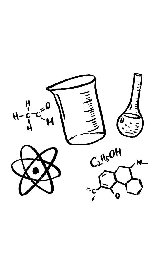 开学季化学课涂鸦素材