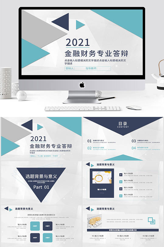 簡約風(fēng)商務(wù)金融財(cái)務(wù)專業(yè)答辯模板