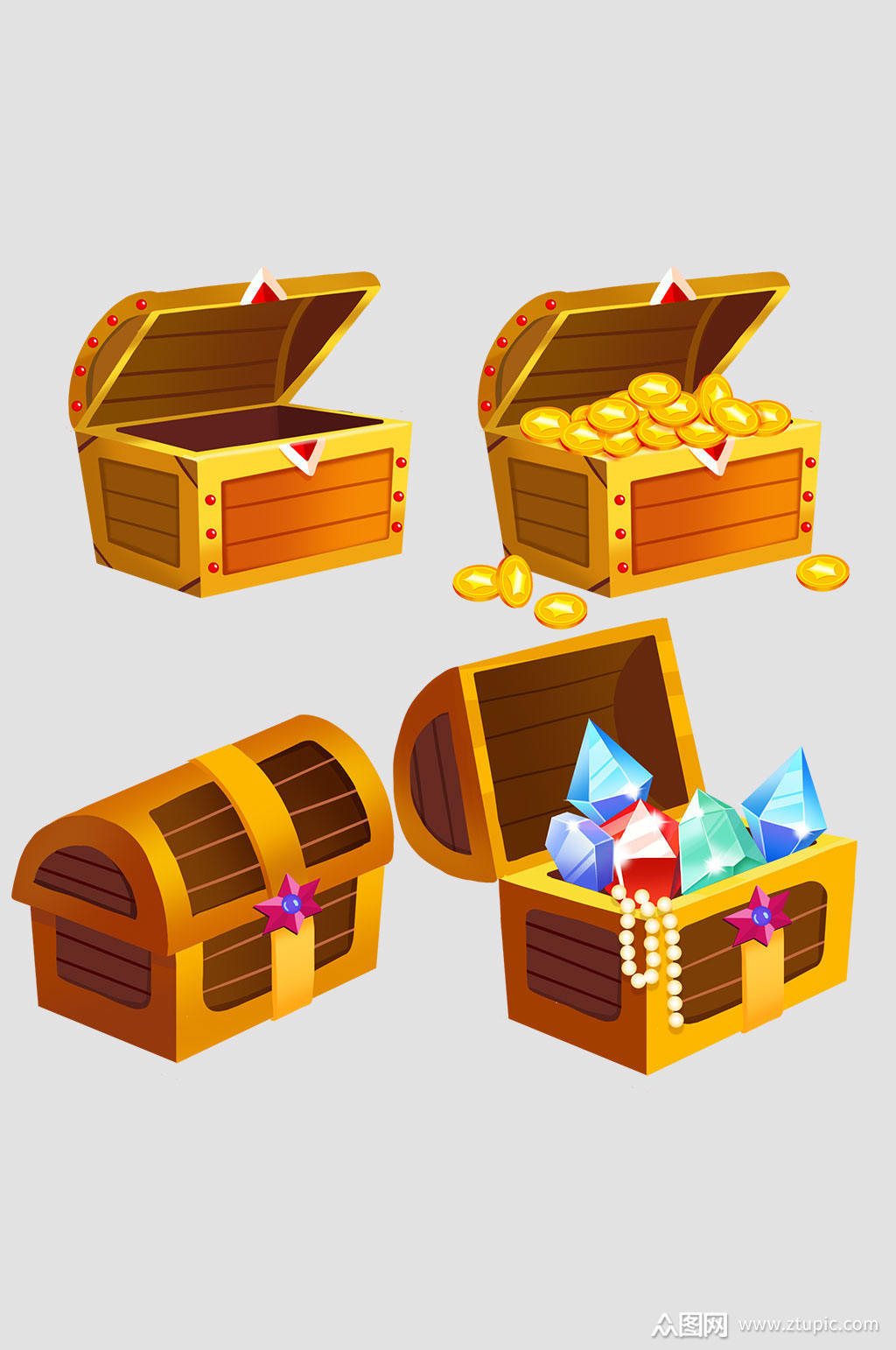 游戏原画珠宝箱商品素材