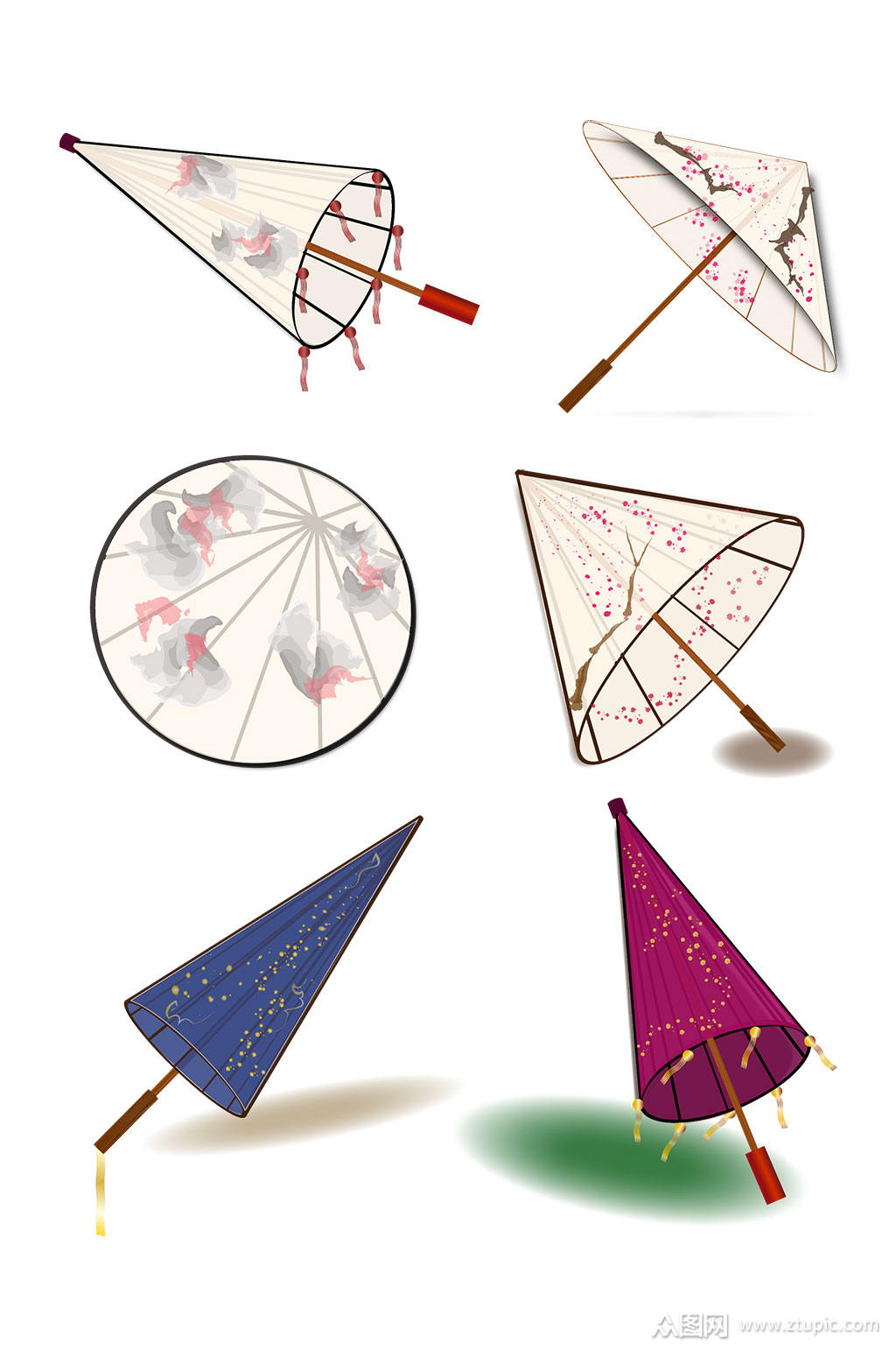 中国风唯美古风油纸伞素材素材