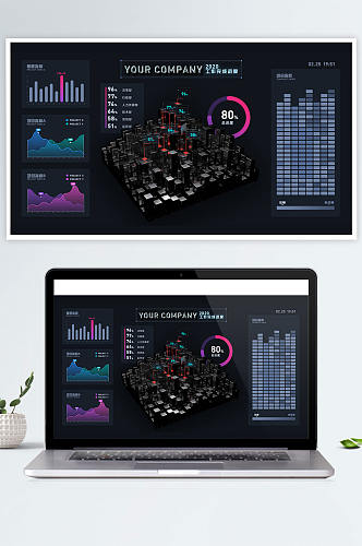 公司年度统计大数据可视化大屏