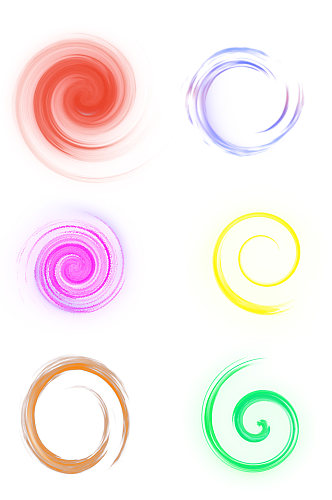 圆形彩色旋转光效设计元素