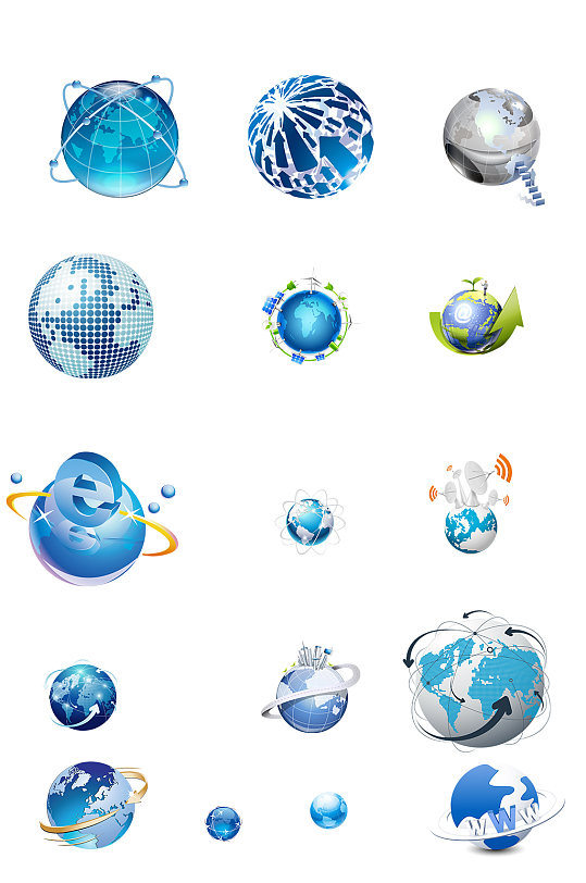 科技商务蓝色矢量地球元素图片素材