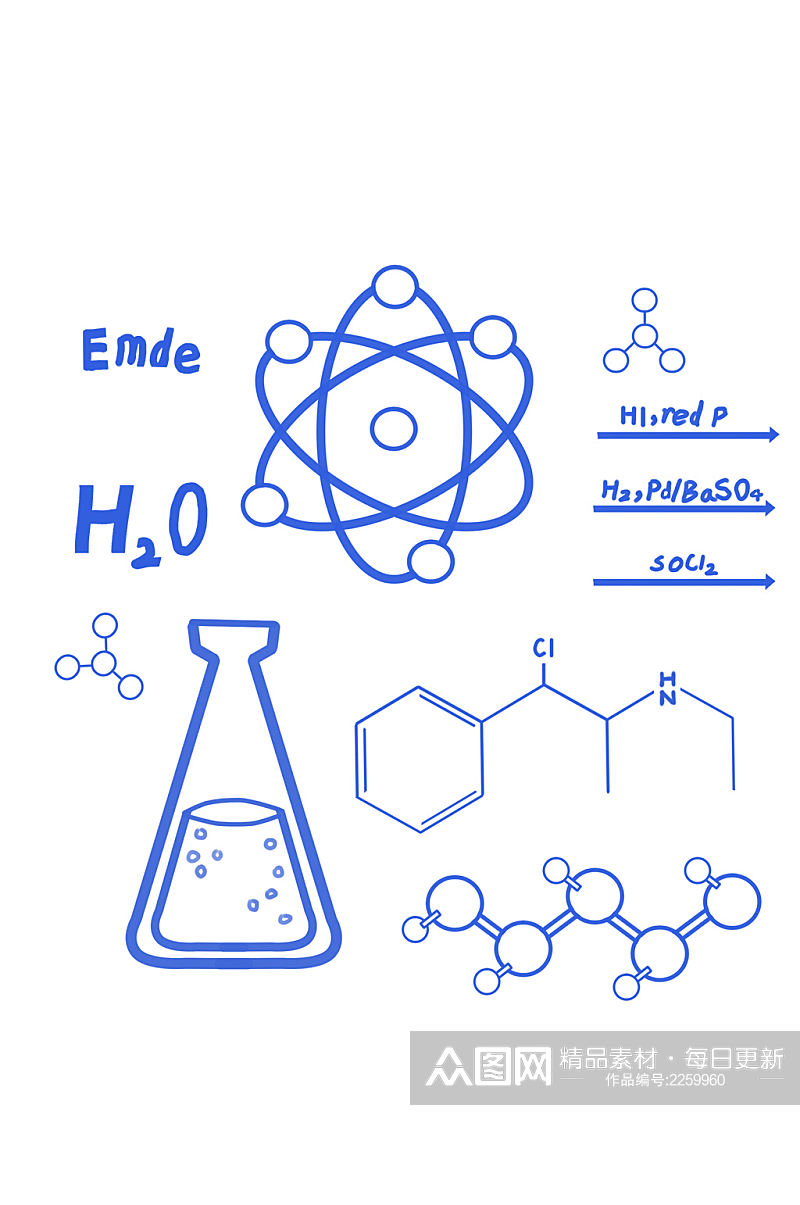 科技医疗化学公式素材