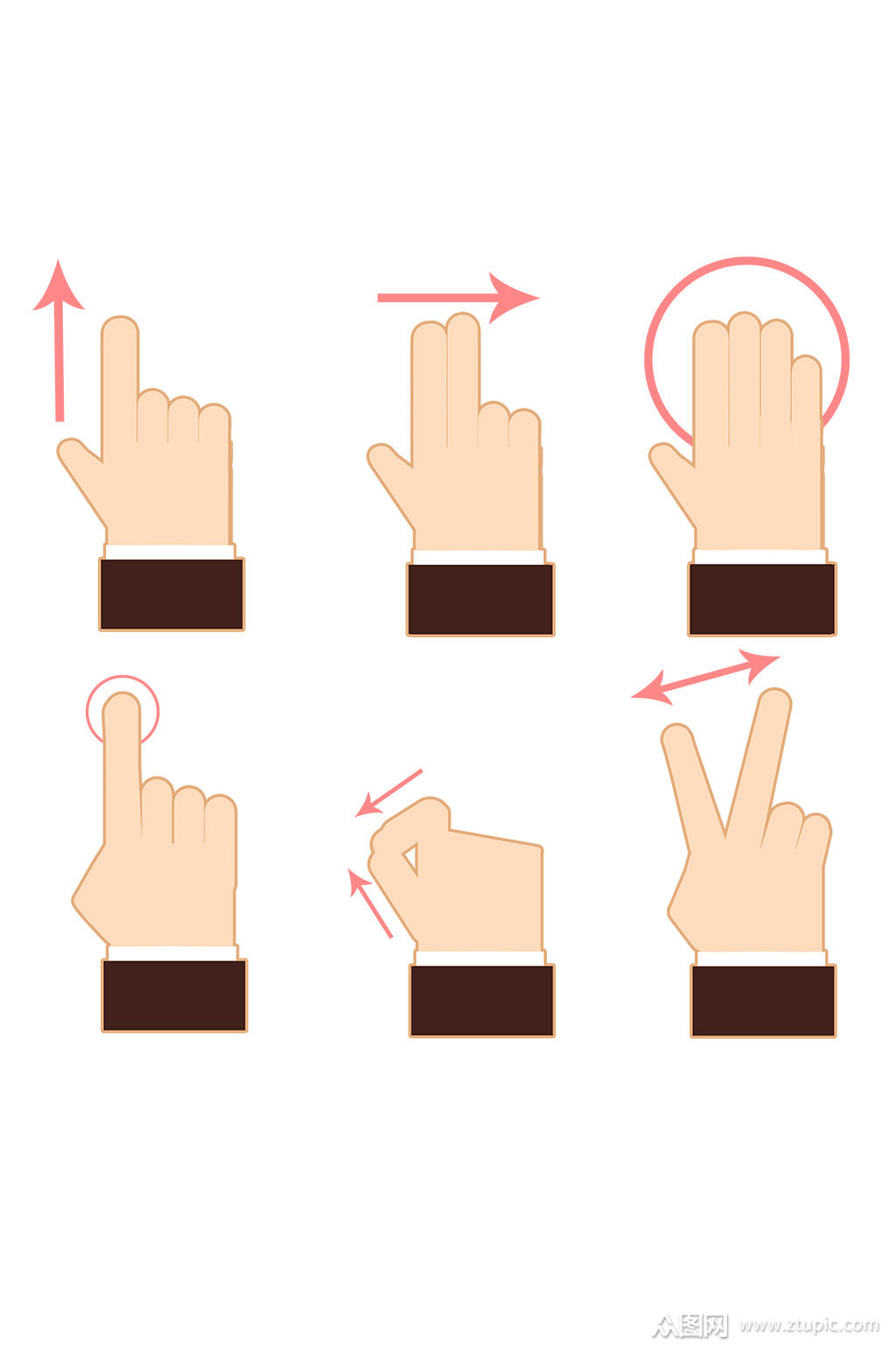 创意手势指引套图素材