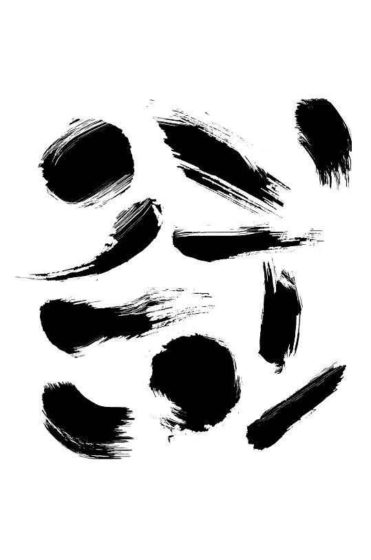 毛笔黑白水墨风创意笔触