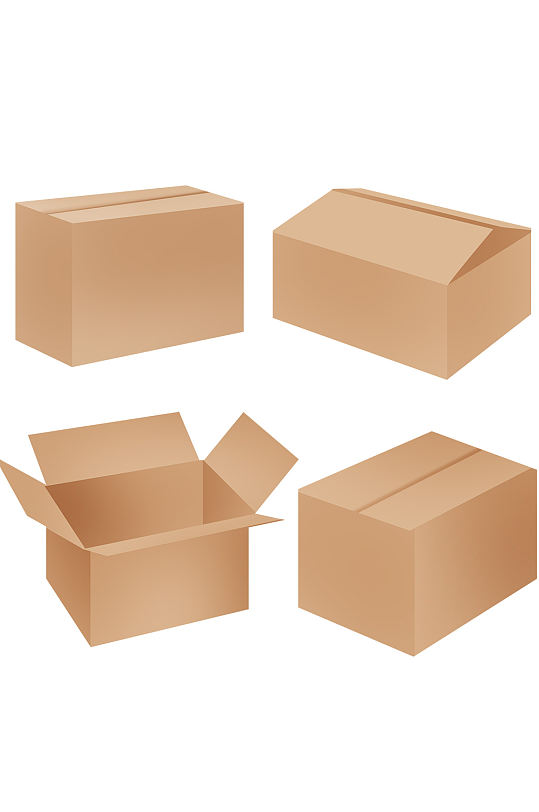 电商包裹快递纸箱素材