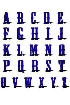 蓝色二十六个字母带箭头