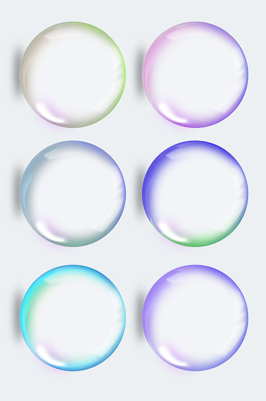 手绘透明气泡水珠装饰元素模板