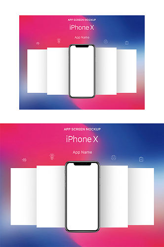 iPhoneX苹果手机页面UI展示样机