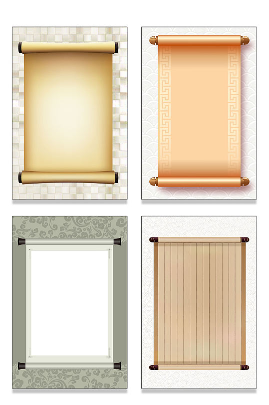 矢量中国风古风古典卷轴背景-众图网