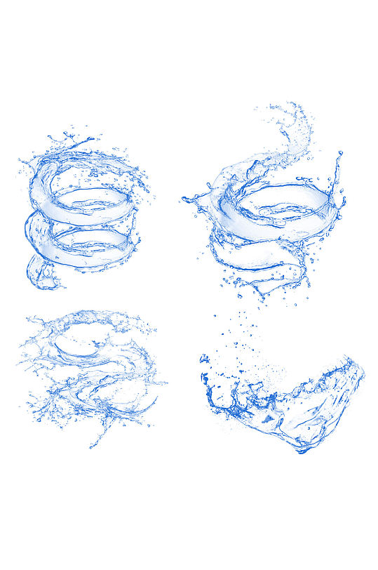 一组水花四溅飞溅免扣素材