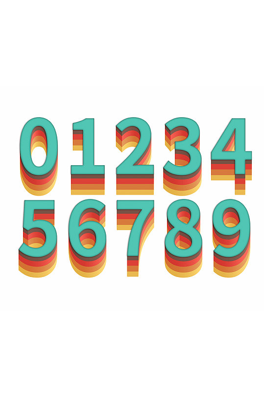 创意立体数字模板