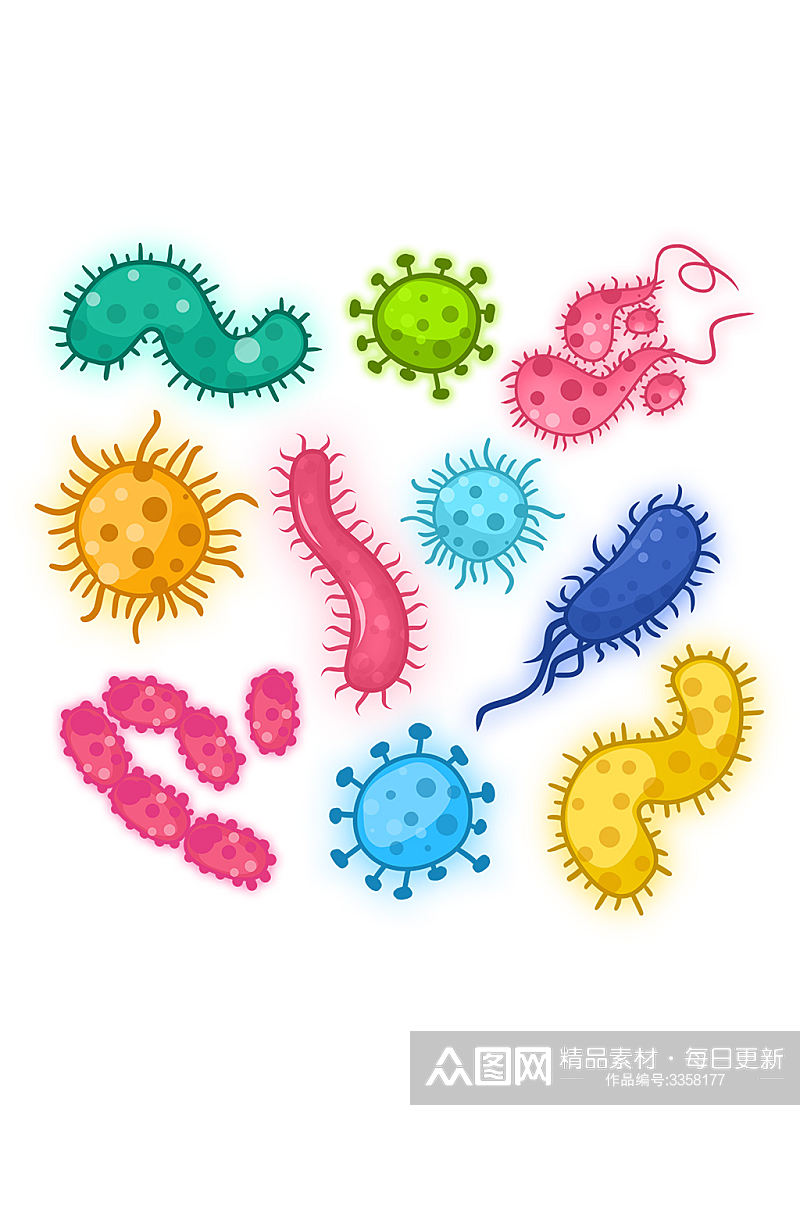 细菌病毒微生物冠状病毒感染图像素材