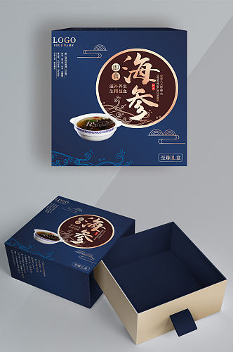 中国风食品海参包装礼盒