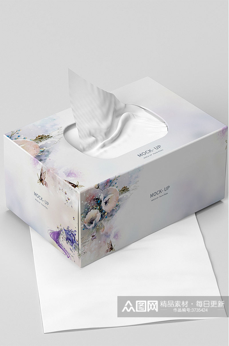 原创3D纸巾盒样机素材