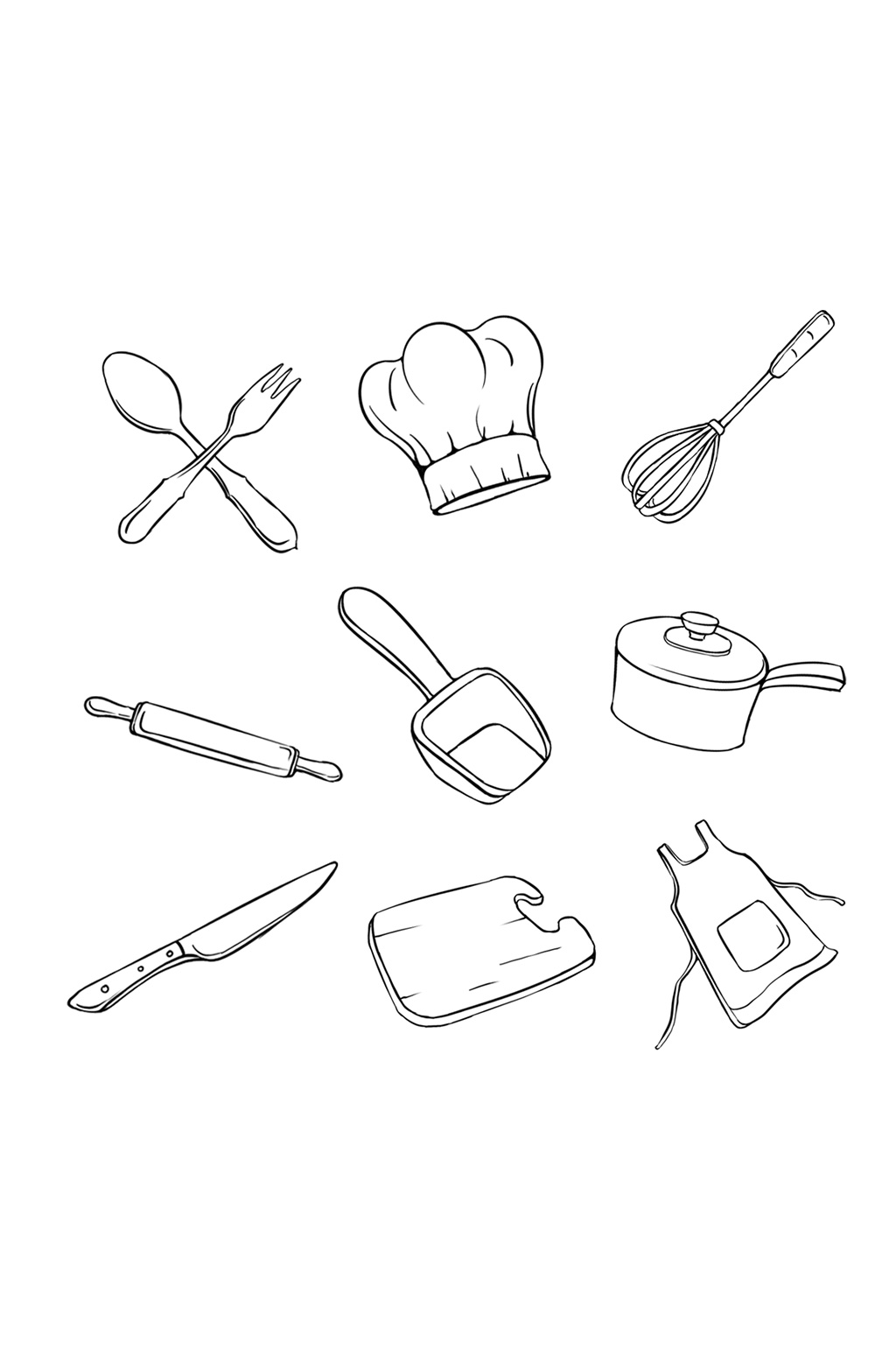 厨师的工具简笔画图片