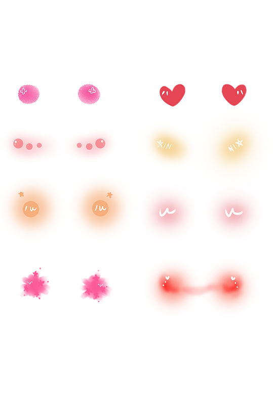 可爱呆萌腮红表情