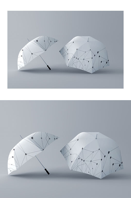 白色短柄雨伞图片模板