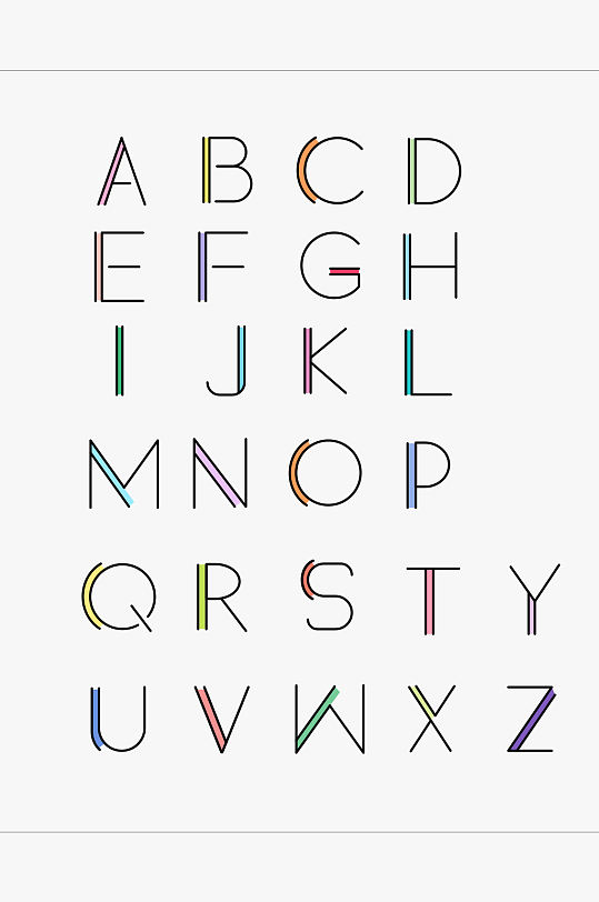 字母英文艺术字字体元素