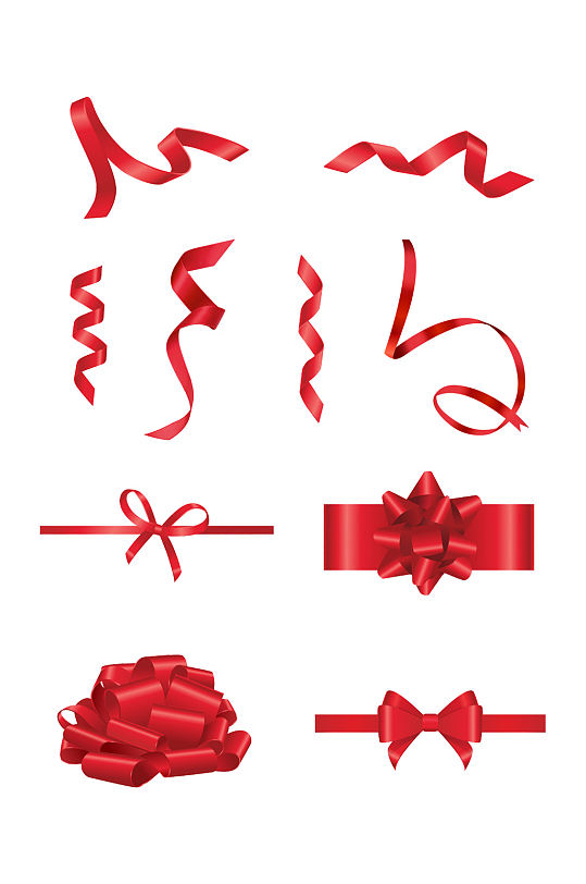 红色飘带png彩带礼盒包装丝带装饰素材