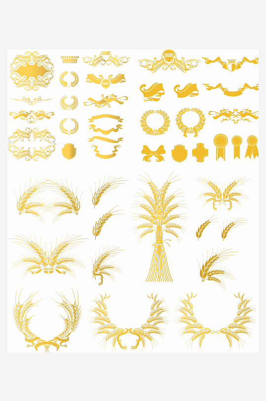 欧式风格金色花纹装饰元素矢量素材
