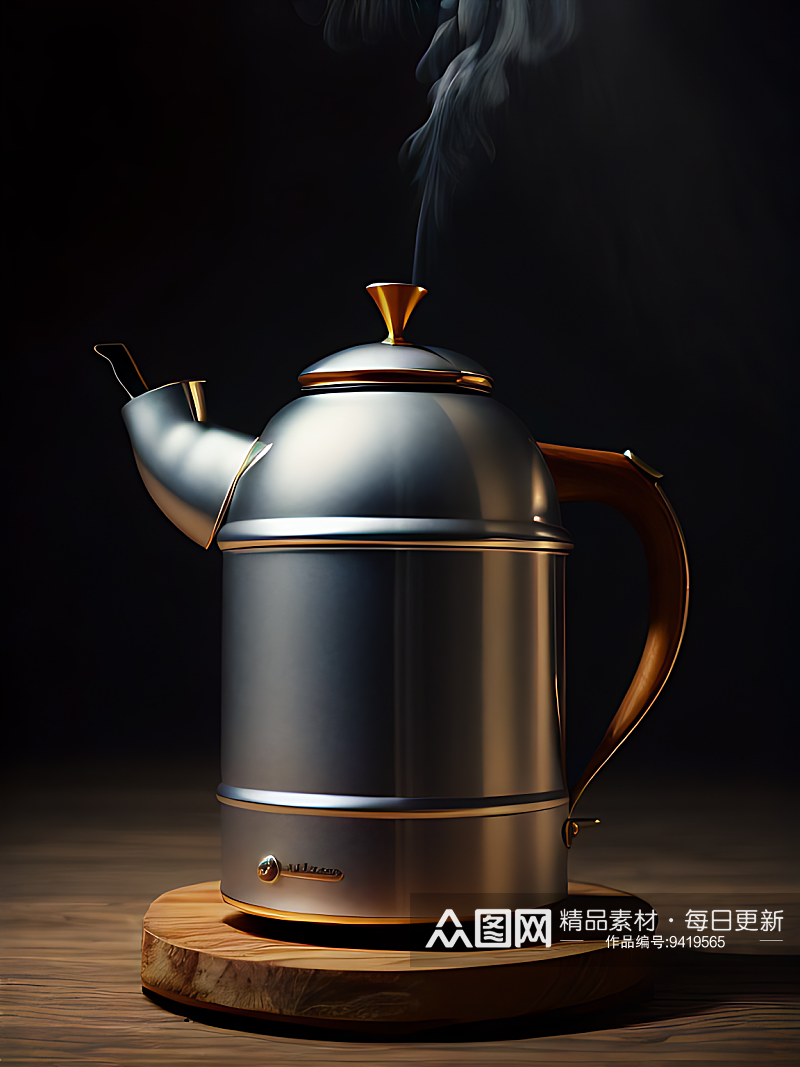 烧水壶写实摄影AI数字艺术素材