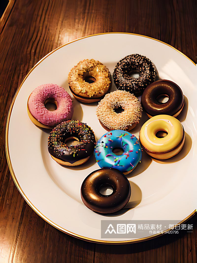 写实风彩色甜甜圈AI数字艺术素材
