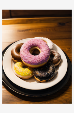 写实风彩色甜甜圈AI数字艺术