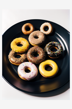 AI数字艺术写实风彩色甜甜圈