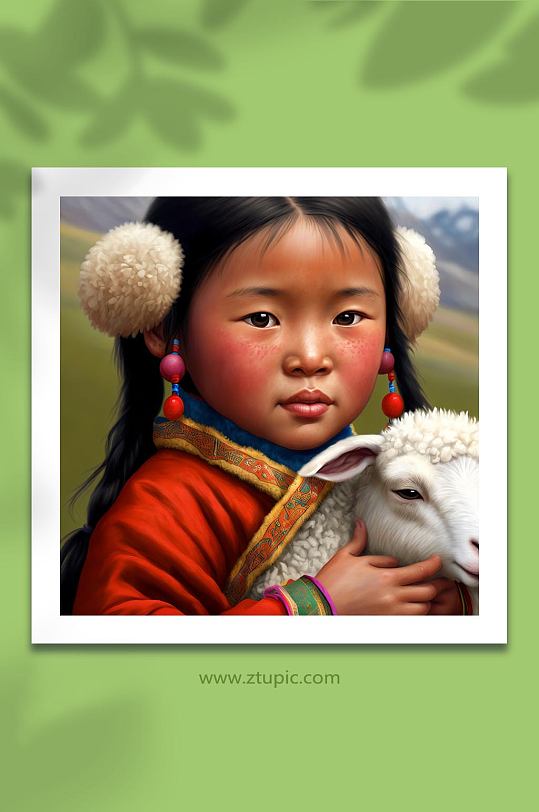 可爱活泼的藏族小姑娘