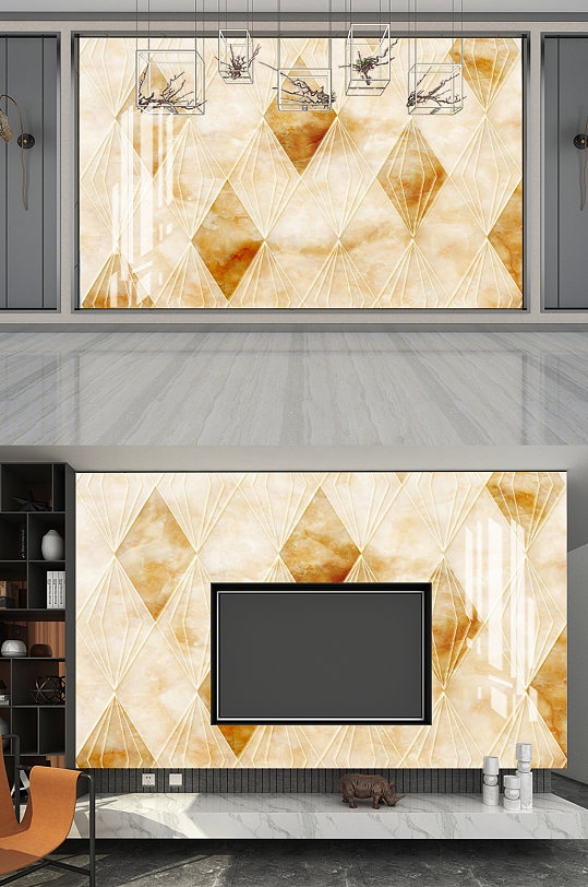 大理石纹理电视背景墙