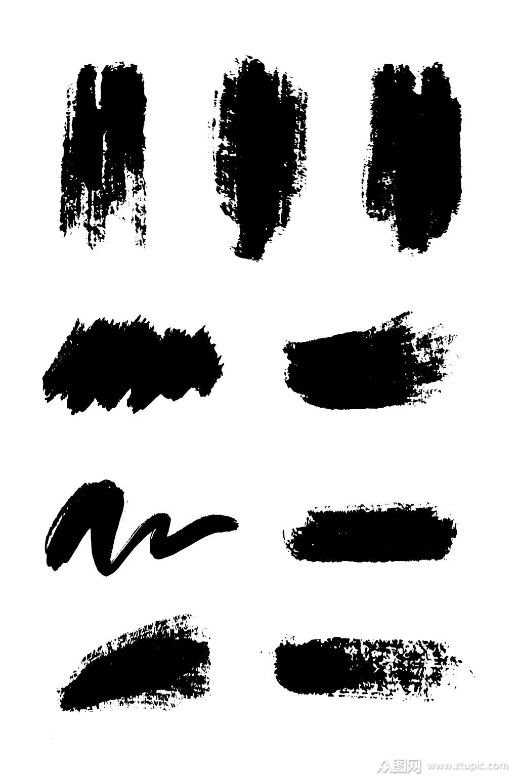 墨迹矢量手绘笔触素材素材