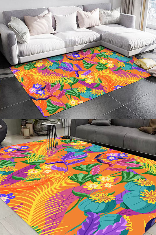 时尚花纹地毯设计-众图网