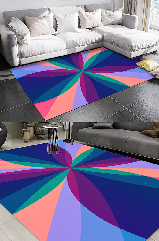 时尚幻彩创意装饰地毯-众图网