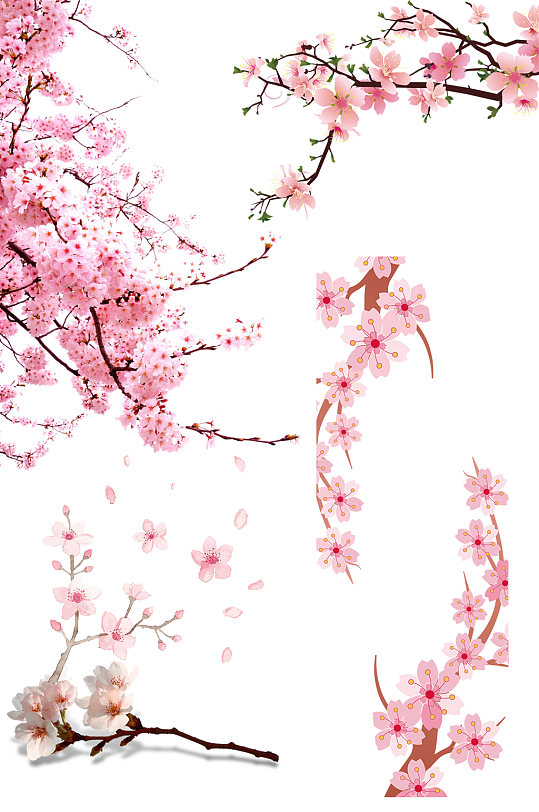 桃枝桃树桃花一枝梅花盛开暖春-众图网