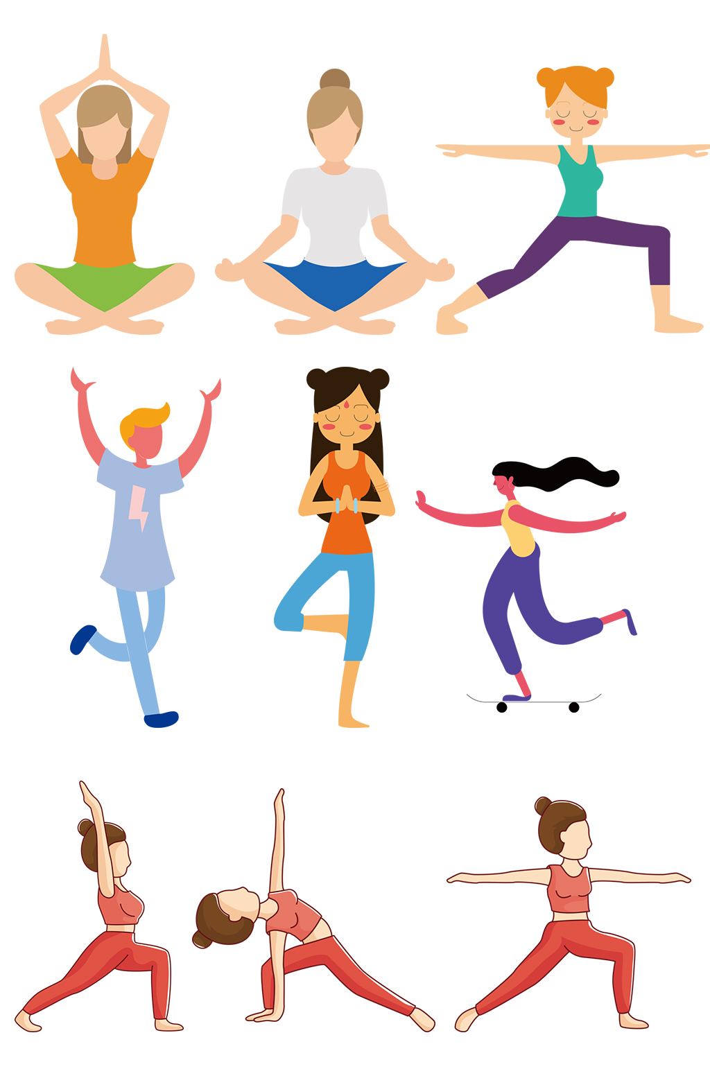 女人健身运动瑜伽锻炼身体红色