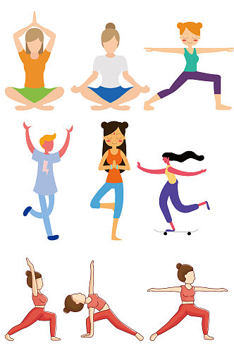 女人健身运动瑜伽锻炼身体红色