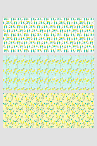 薄荷绿黄色小清新手绘植物花朵玉米果实壁纸