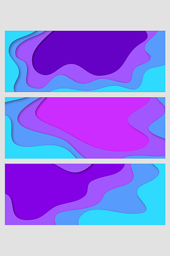 蓝紫色渐变折纸效果不规则几何线条背景
