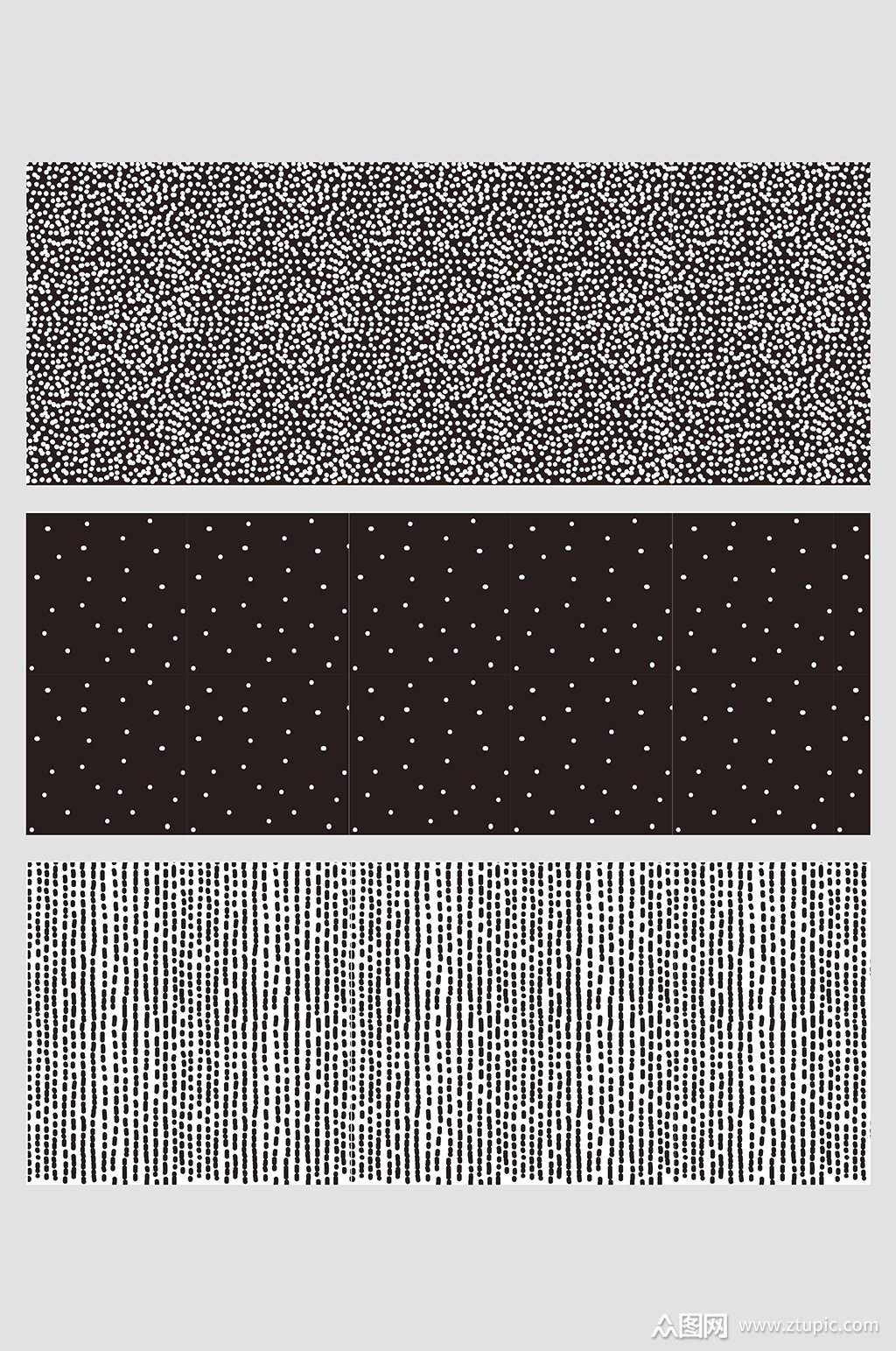 黑白简洁波点密集虚线几何壁纸背景