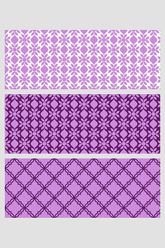 紫色梦幻花朵平铺几何菱形背景壁纸