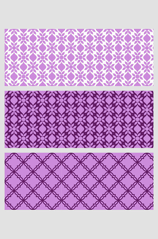 紫色梦幻花朵平铺几何菱形背景壁纸