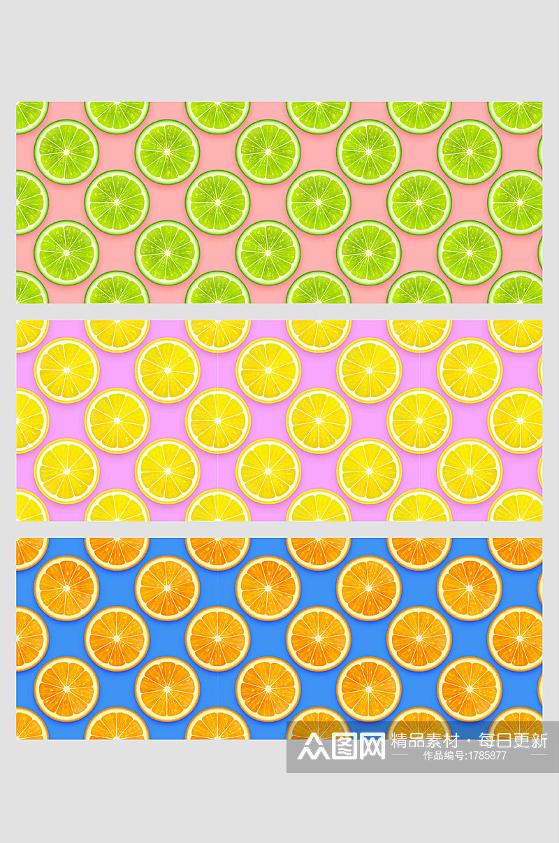 青柠柠檬橙子橘子粉色蓝色撞色拍立组合素材