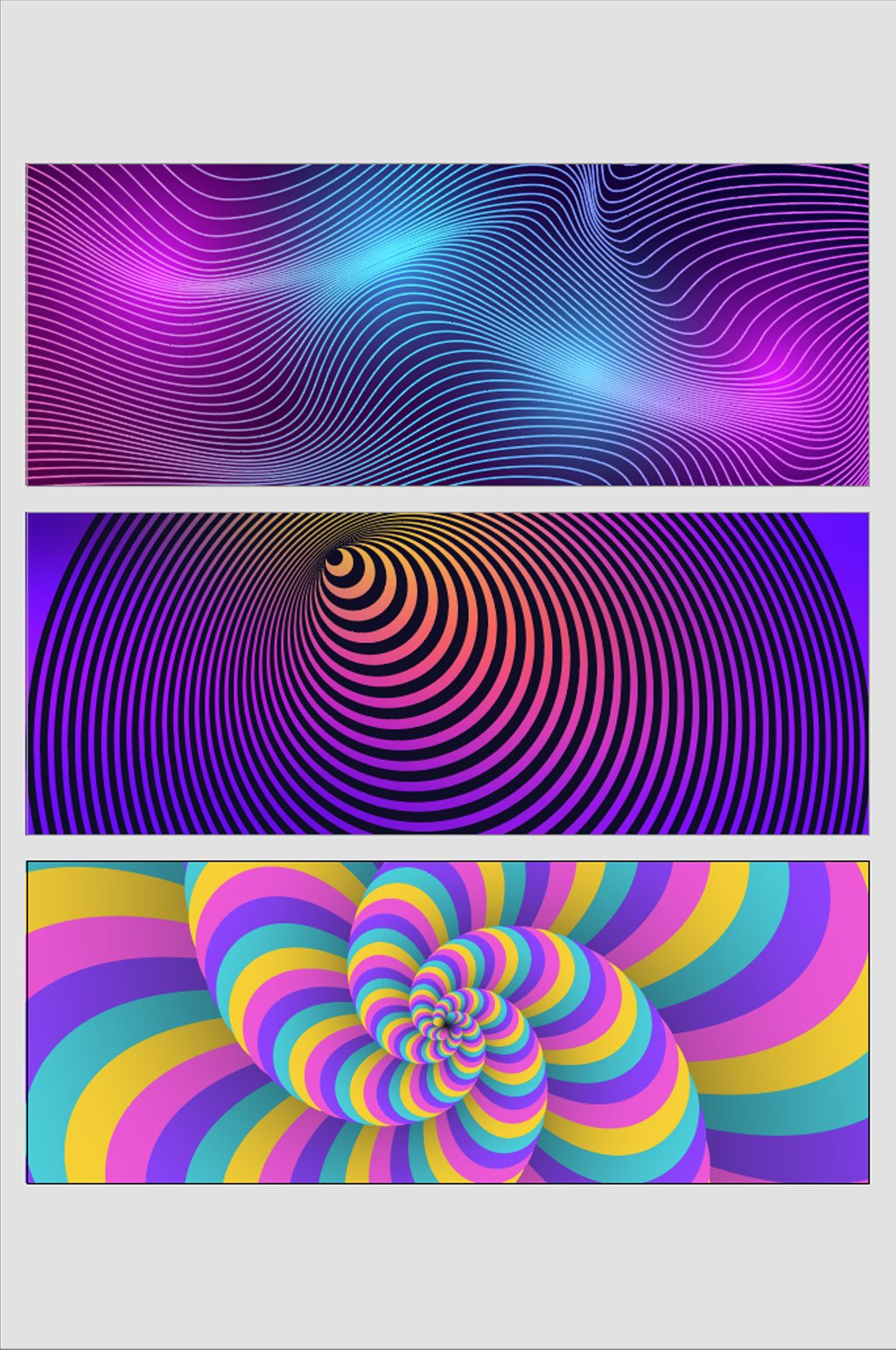 3D立体旋转条纹彩色渐变蓝紫科技感背景素材