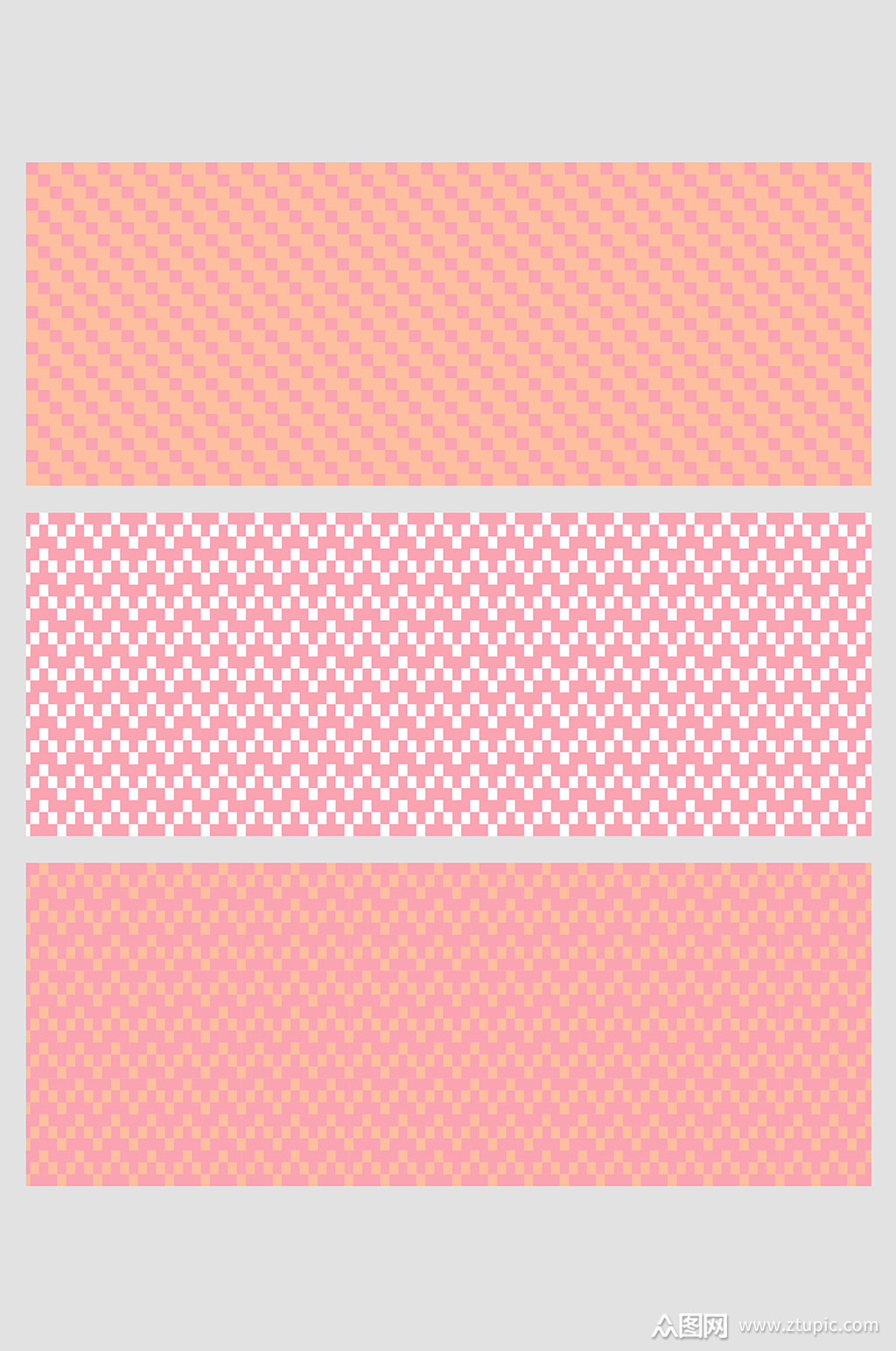 橙粉色几何矩形撞色阶梯曲线马赛克壁纸模板下载-编号1790561-众图网