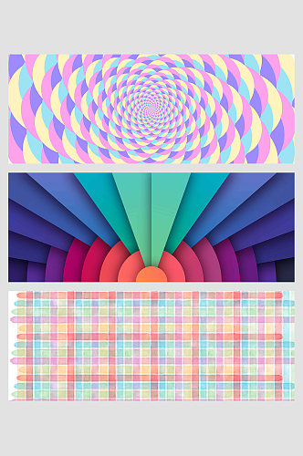 七色彩虹折纸渐变撞色桌面格子卡通壁纸